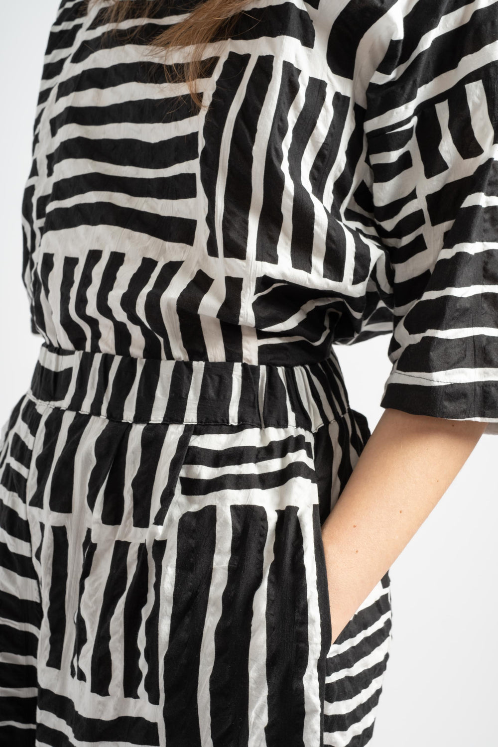 Wide Pants in Black Print