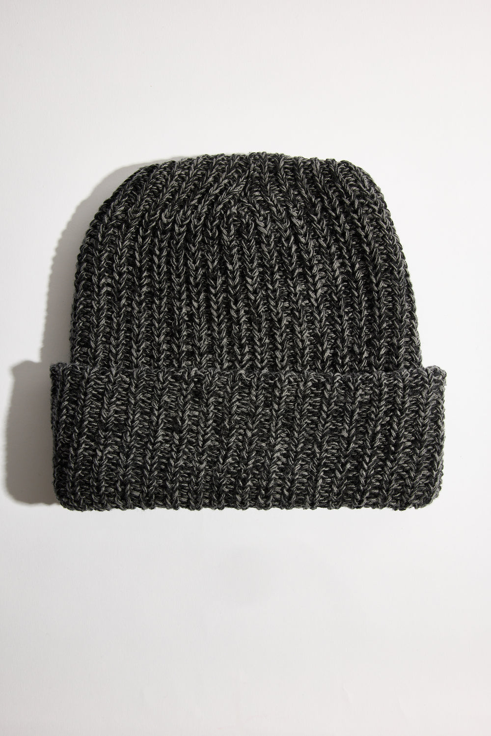 Knit Hat in Black + Charcoal