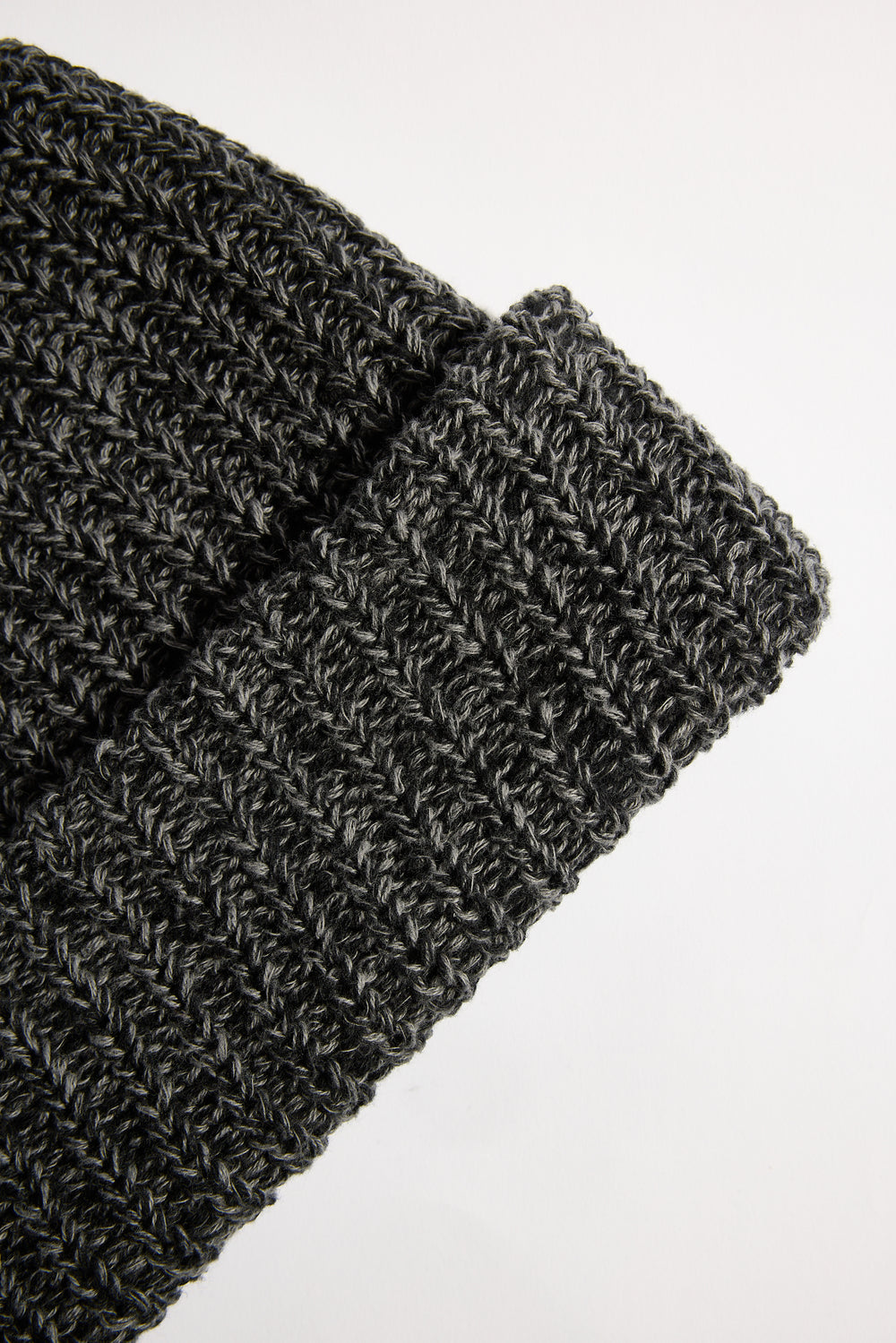 Knit Hat in Black + Charcoal