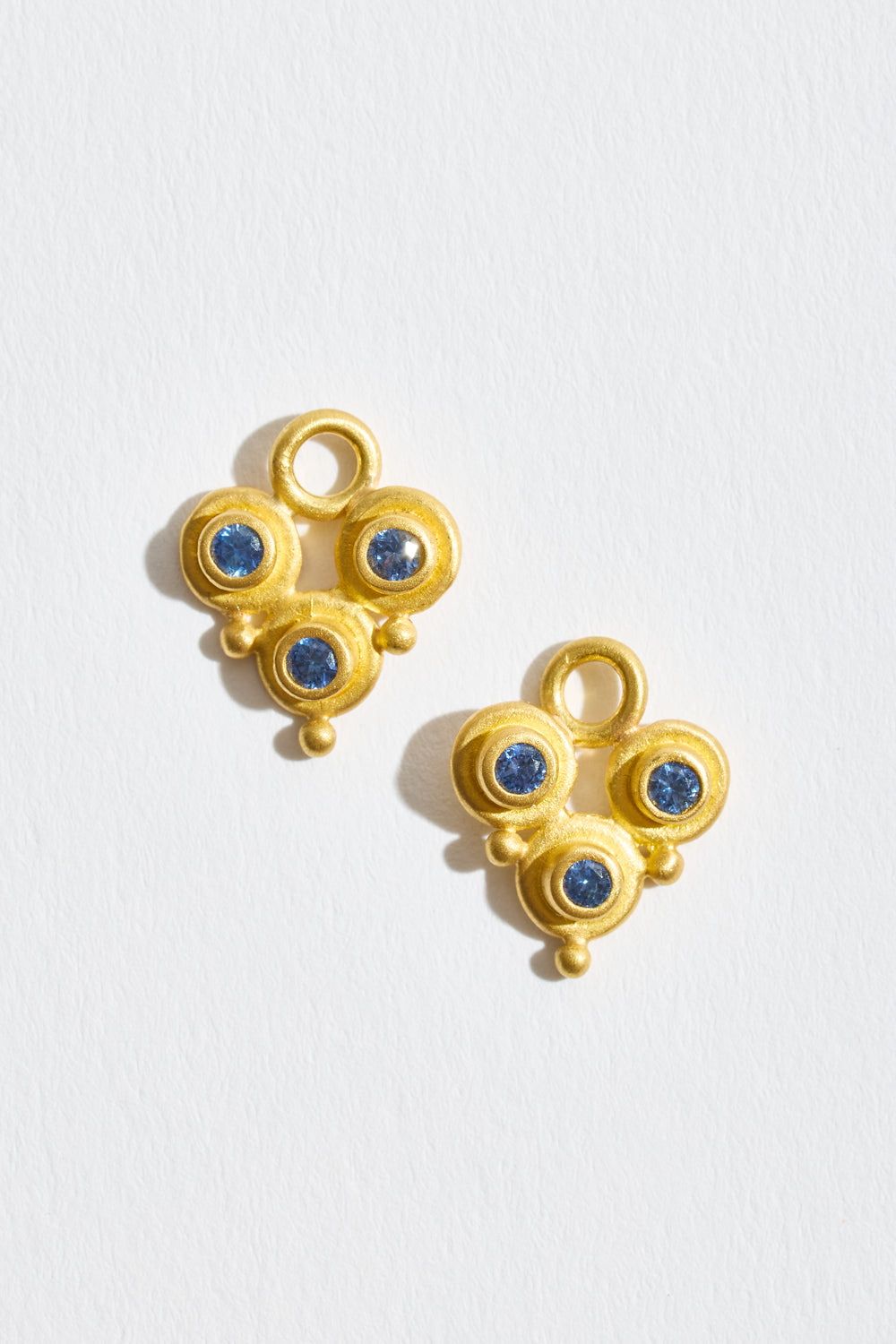 Blue Sapphire Trio Earrings
