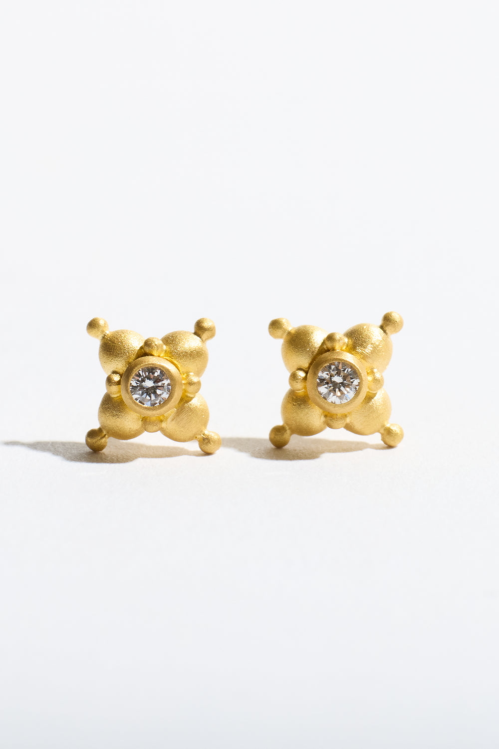 Small Star Diamond Stud Earrings
