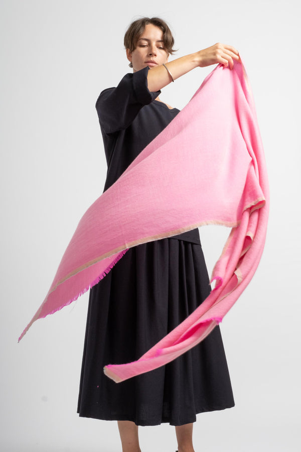 Woven Plain Stole in Pink