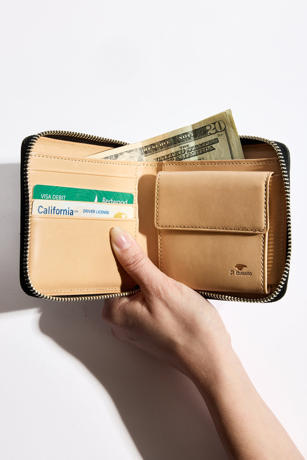 Square Zip Wallet in Black