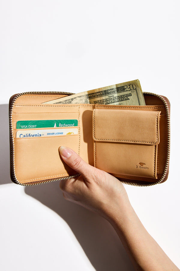 Square Zip Wallet in Cappuccino