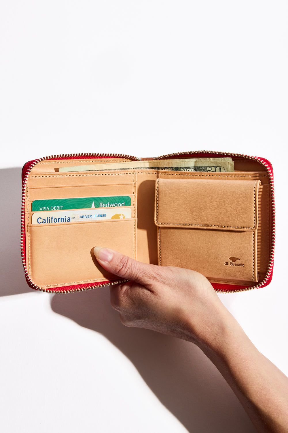 Square Zip Wallet in Formula One Red
