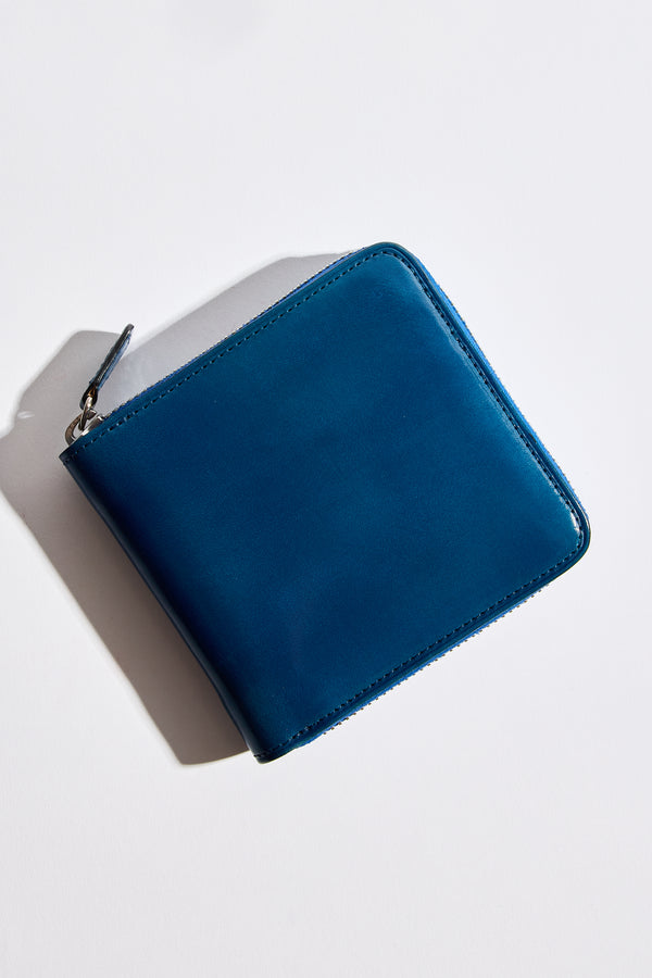 Square Zip Wallet in True Blue
