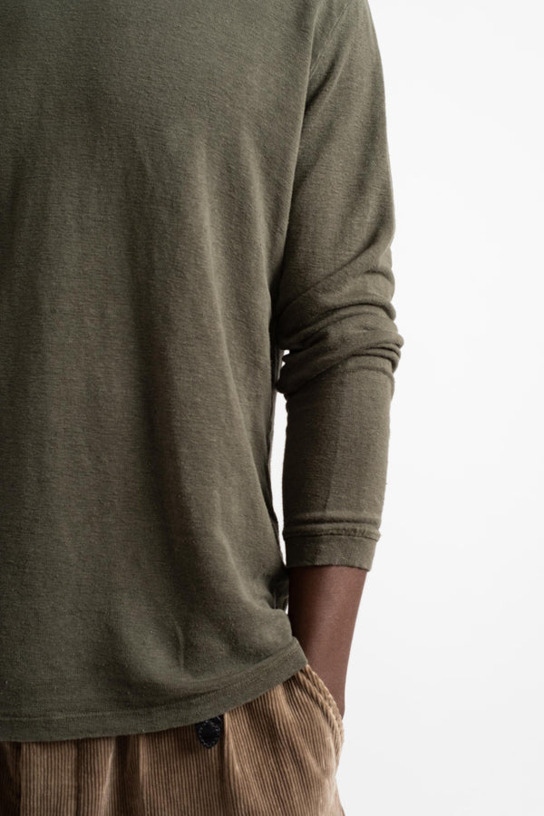 Mana10 Long Sleeve Tee in Olive Green