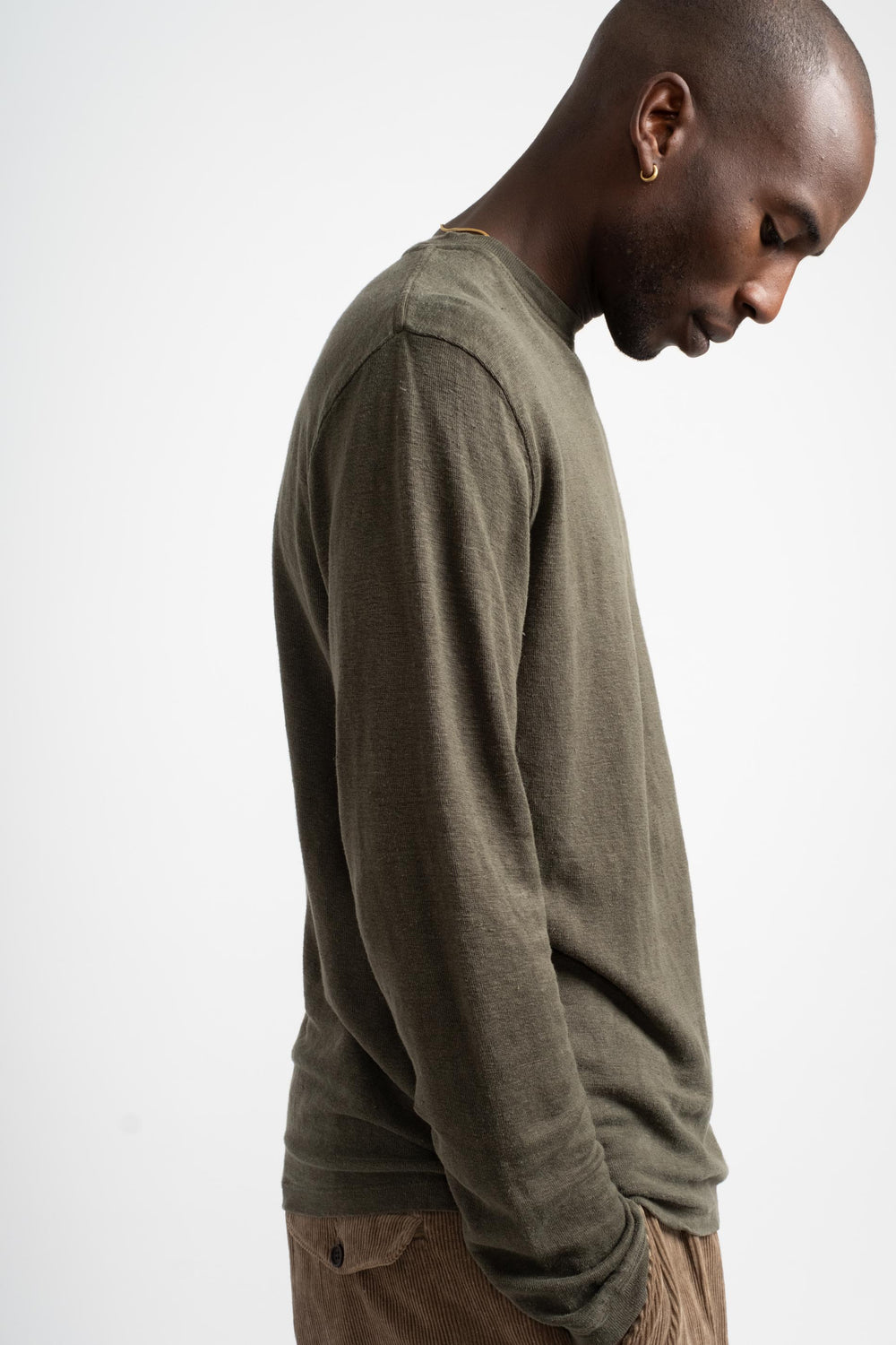 Mana10 Long Sleeve Tee in Olive Green