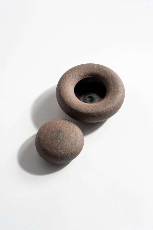 Mini Brown Ceramic Container