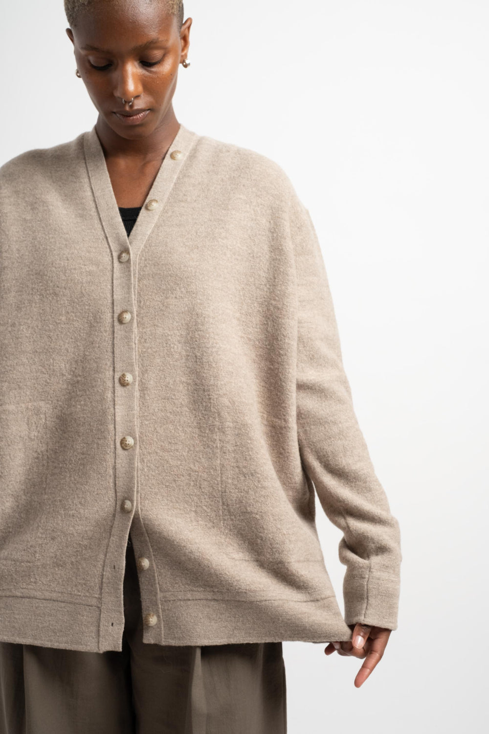 New Button Cardigan in Dust