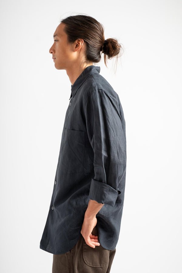 Basic Shirt in Dark Navy Linen