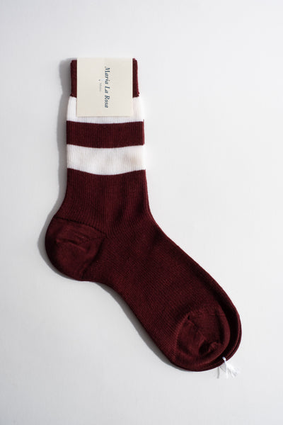 Wool Crew Sock in Bordeaux