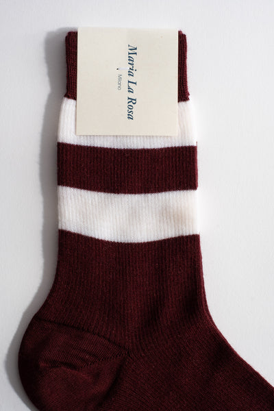 Wool Crew Sock in Bordeaux