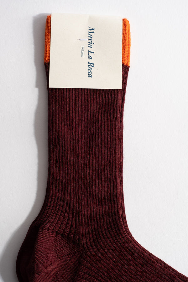 Wool Sock in Bordeaux