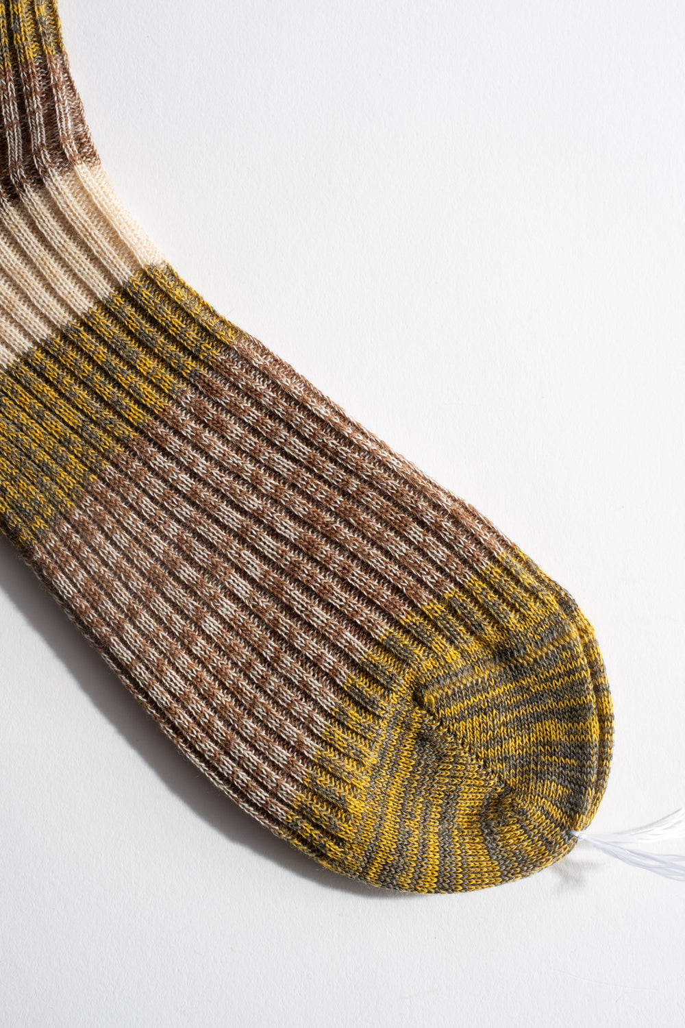 Wool Stripe Sock in Natural