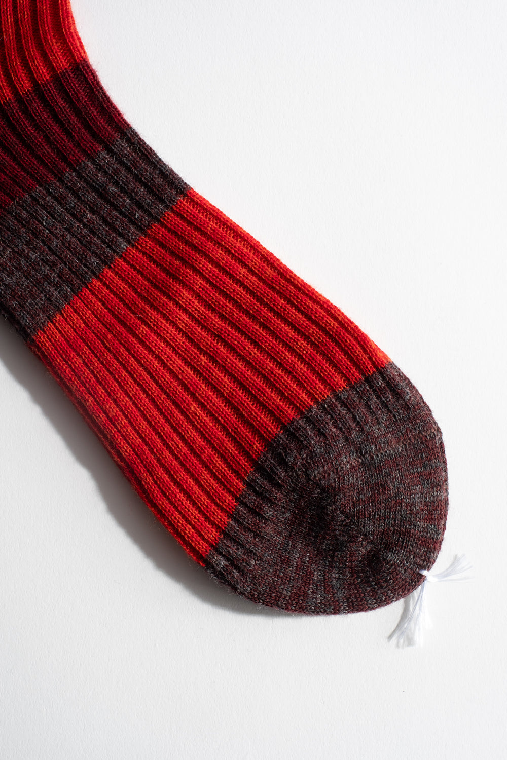 Wool Stripe Sock in Red