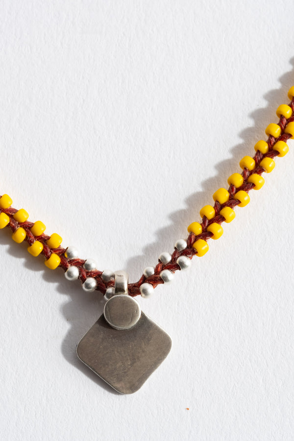 Minetta Designs Yellow Beaded Necklace No. 20 Detail