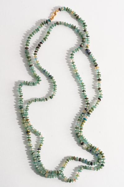 22K + Ancient Roman Glass Bead Strand