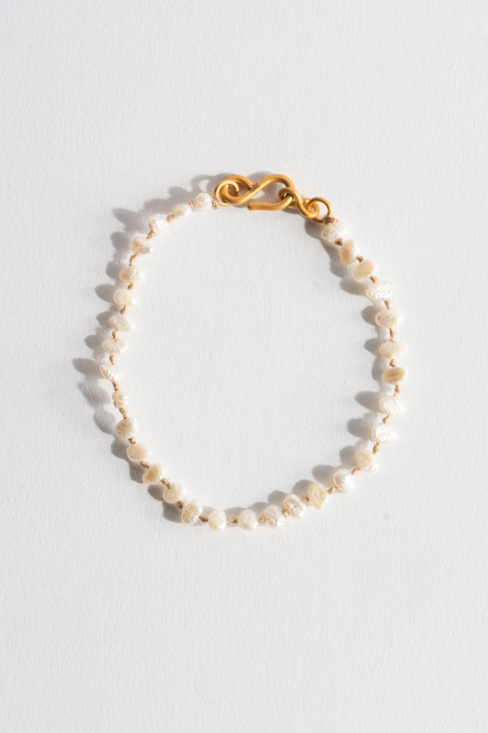 22K + Baroque Pearl Strand Bracelet