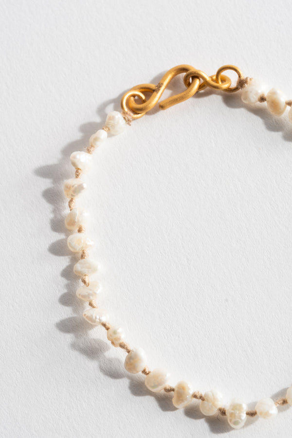 22K + Baroque Pearl Strand Bracelet