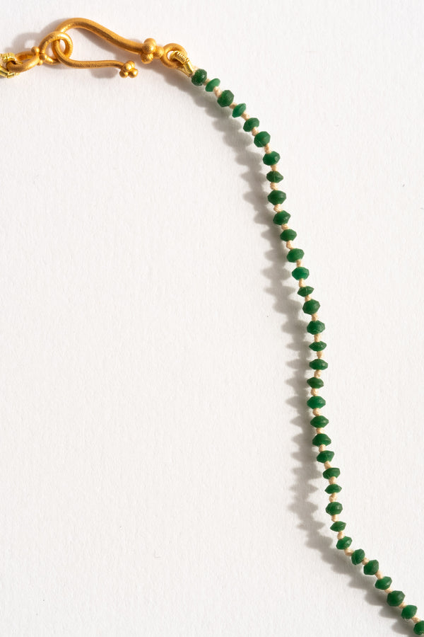 22K + Nephrite Bead Strand