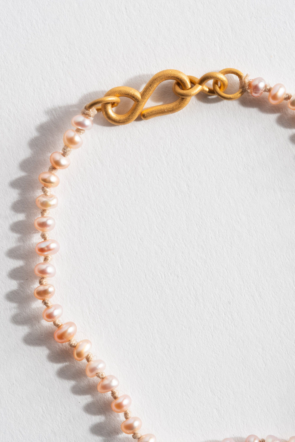 22K + Peach Pearl Strand Bracelet