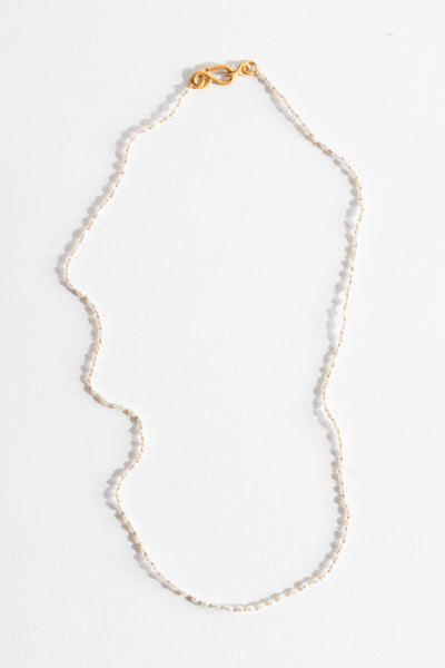 22K + Tiny White Seed Pearl Strand