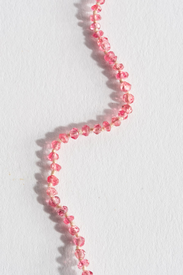 22K + Faceted Pink Spinel Strand