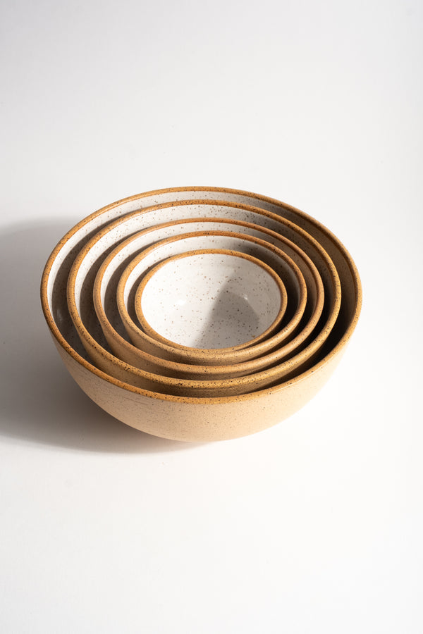 Nesting Bowls in Nude + White