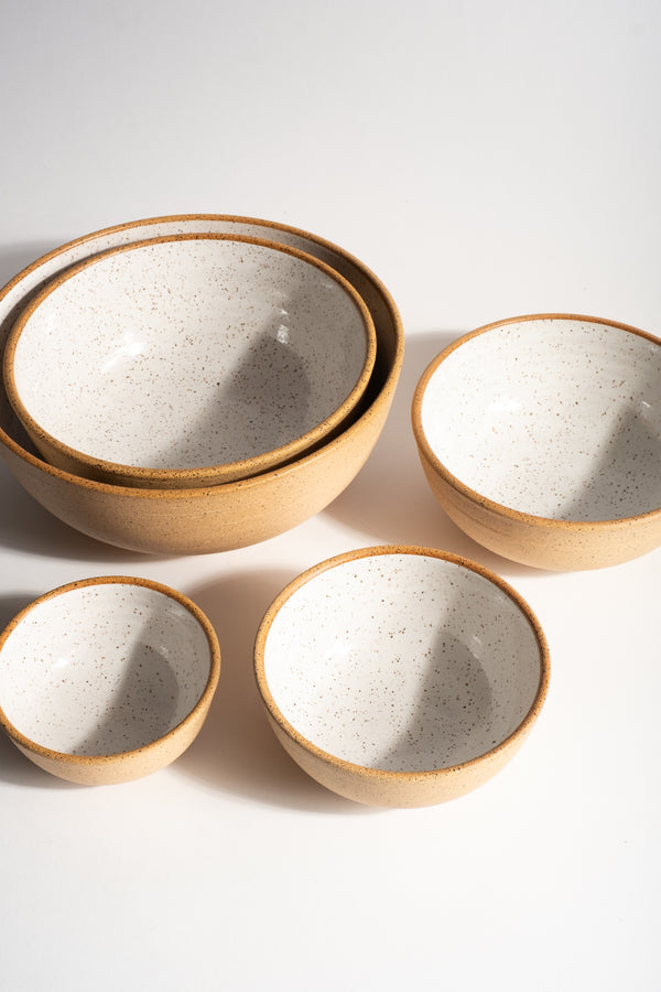 Nesting Bowls in Nude + White