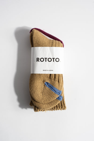 Chunky Ribbed Crew Sock in Olive