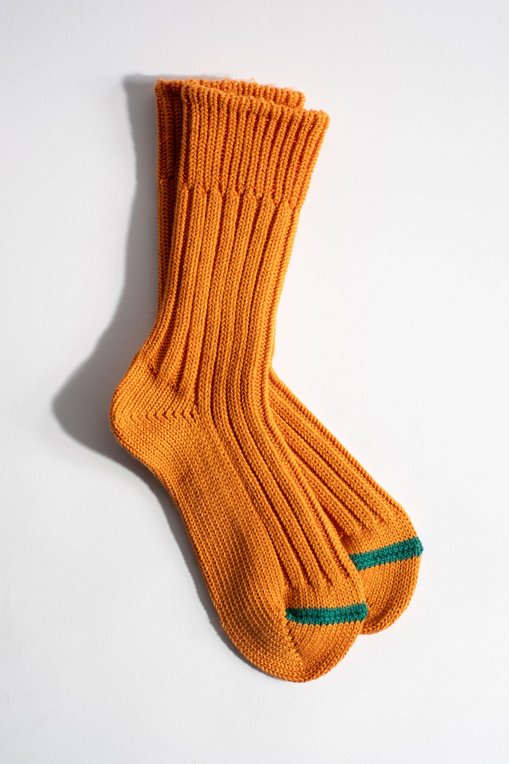 Chunky Ribbed Crew Sock in Orange Peel