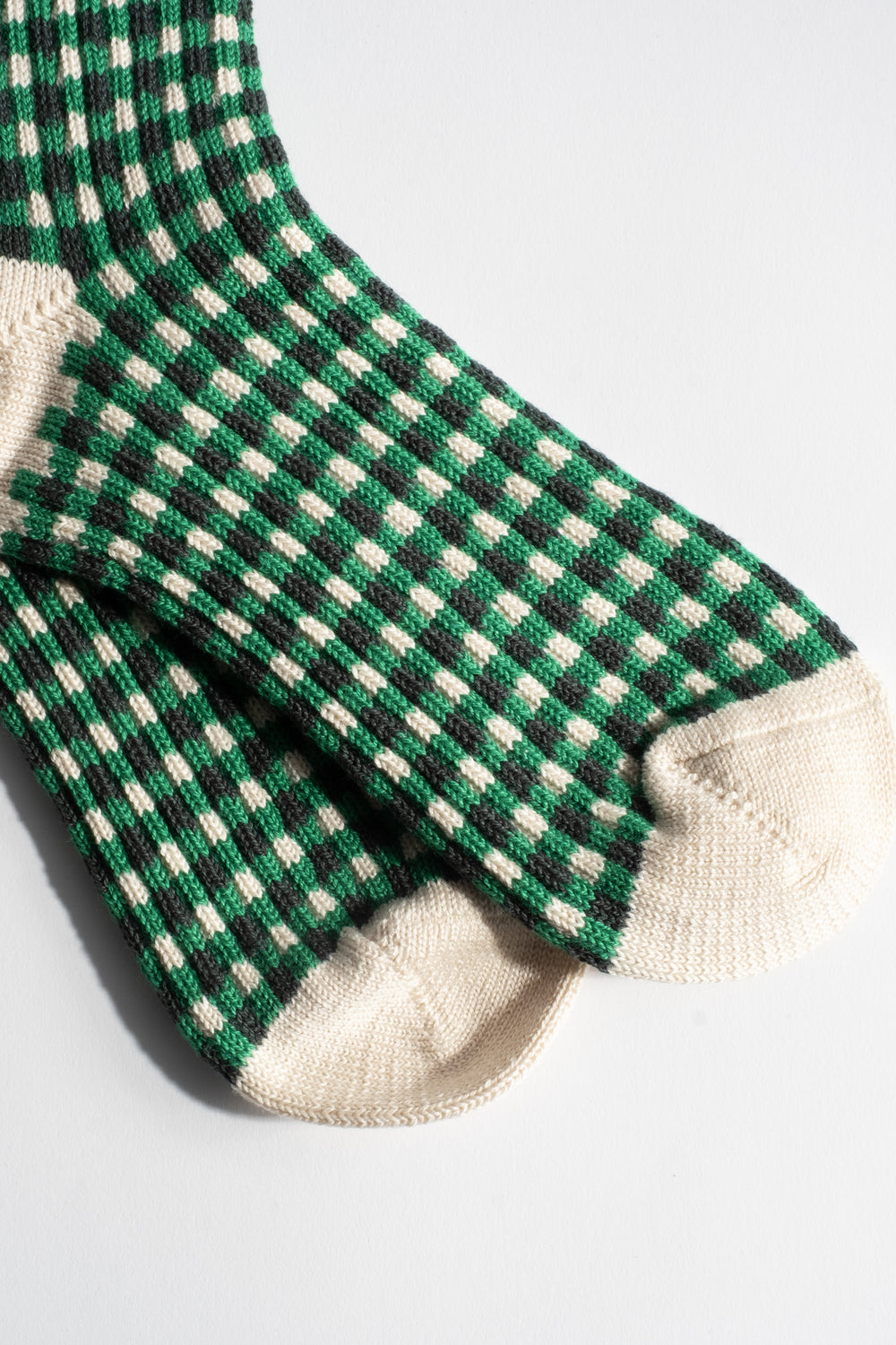 Gingham Check Sock in Green