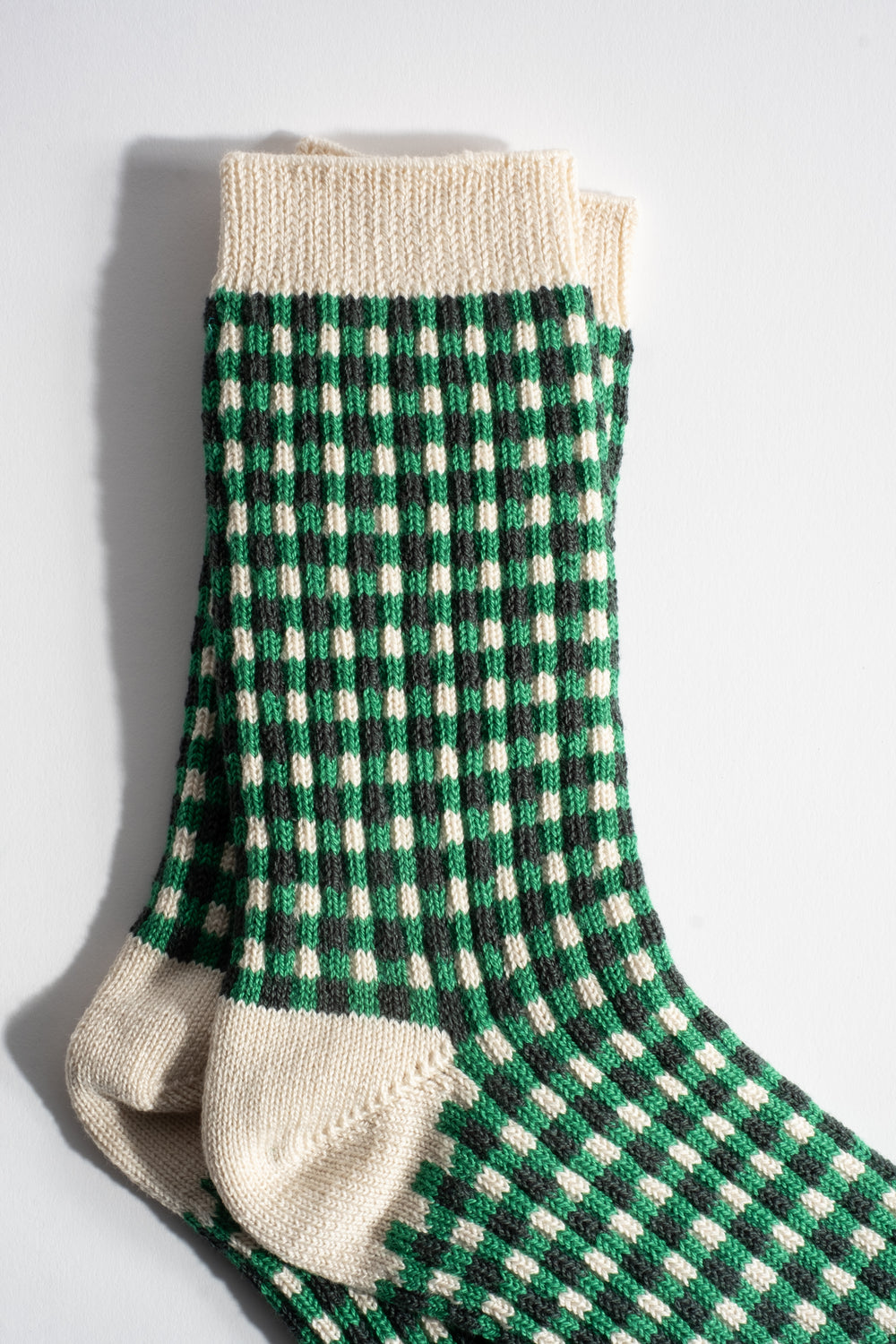 Gingham Check Sock in Green