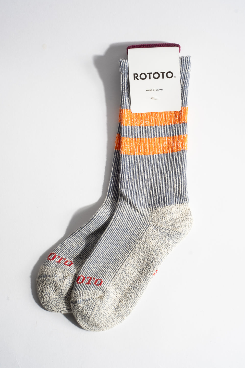 Pile Stripe Marl Sock in Blue + Orange