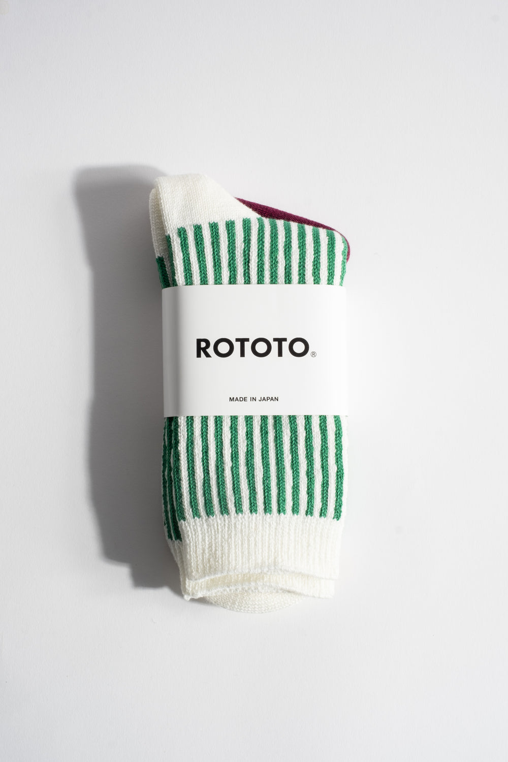 Stripe Sock in White + Green