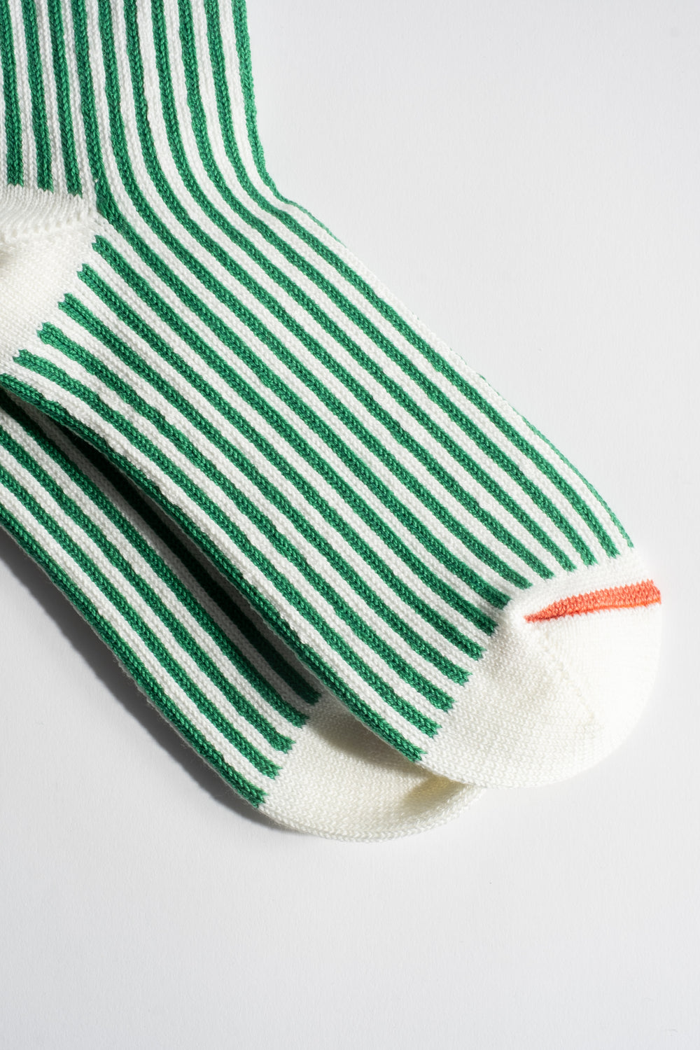 Stripe Sock in White + Green