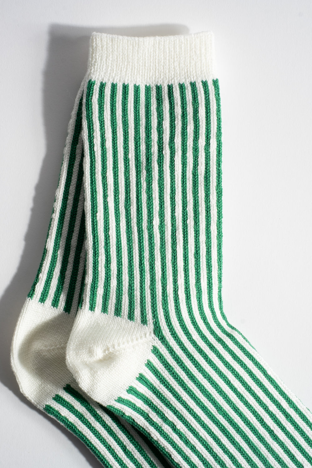 Stripe Sock in White + Green