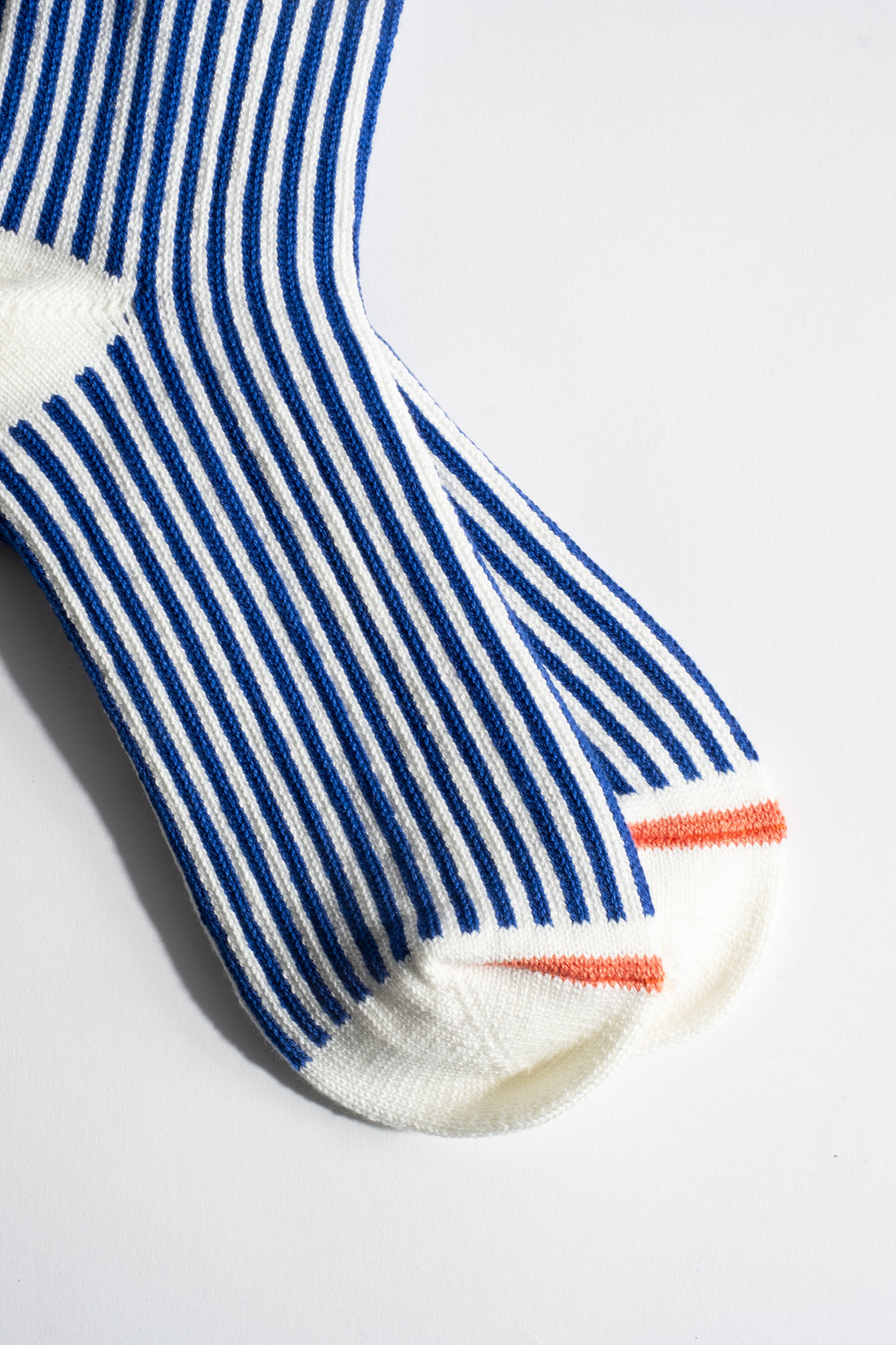 Stripe Sock in White + Royal Blue