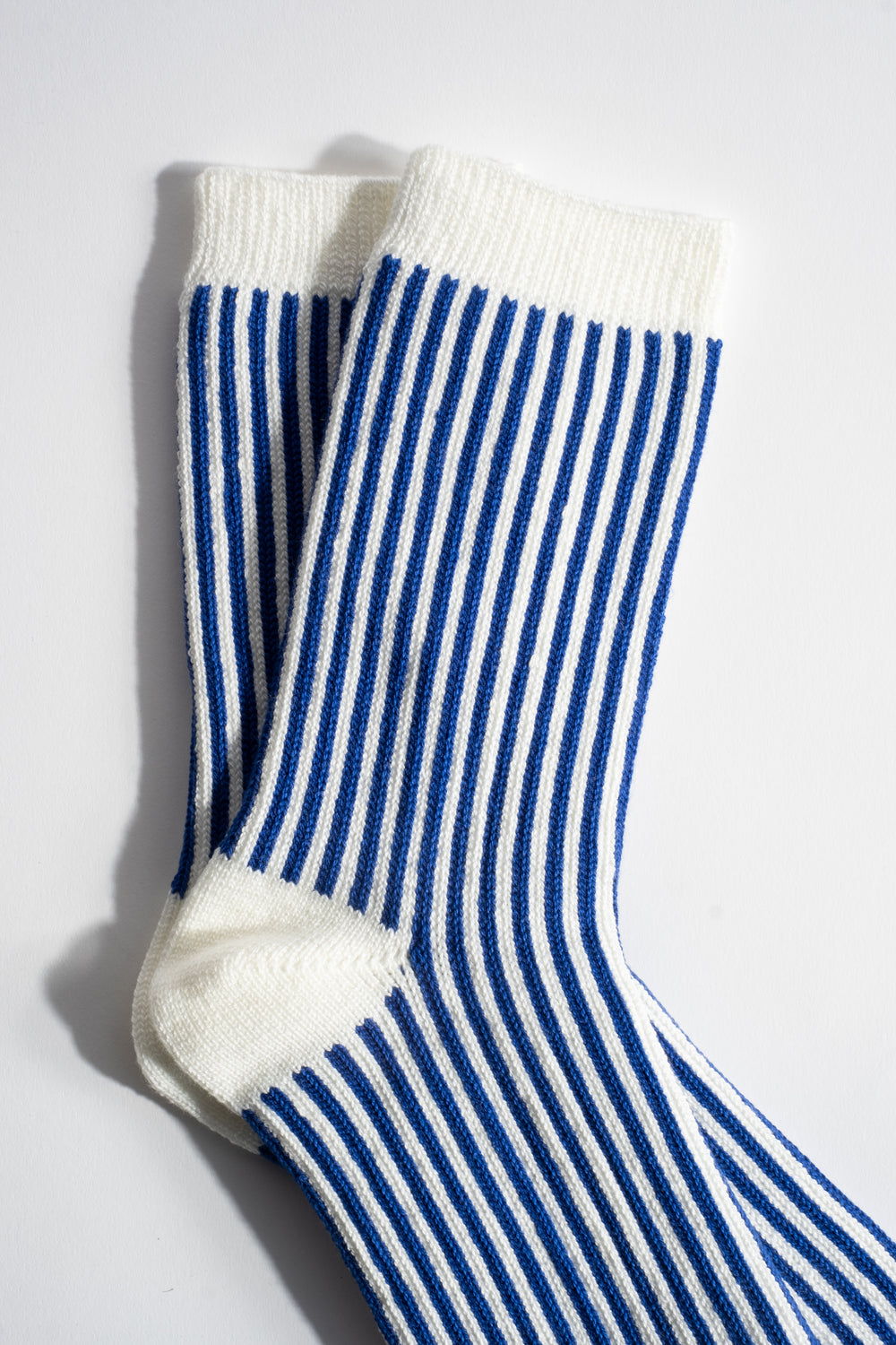 Stripe Sock in White + Royal Blue