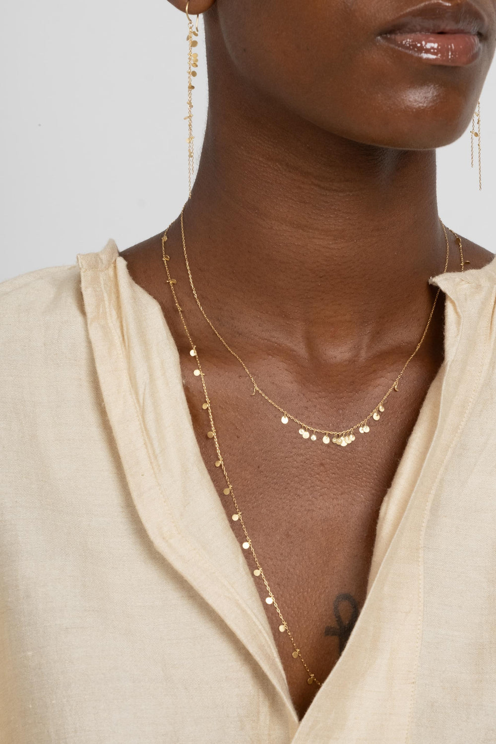 18K Long Dot Necklace