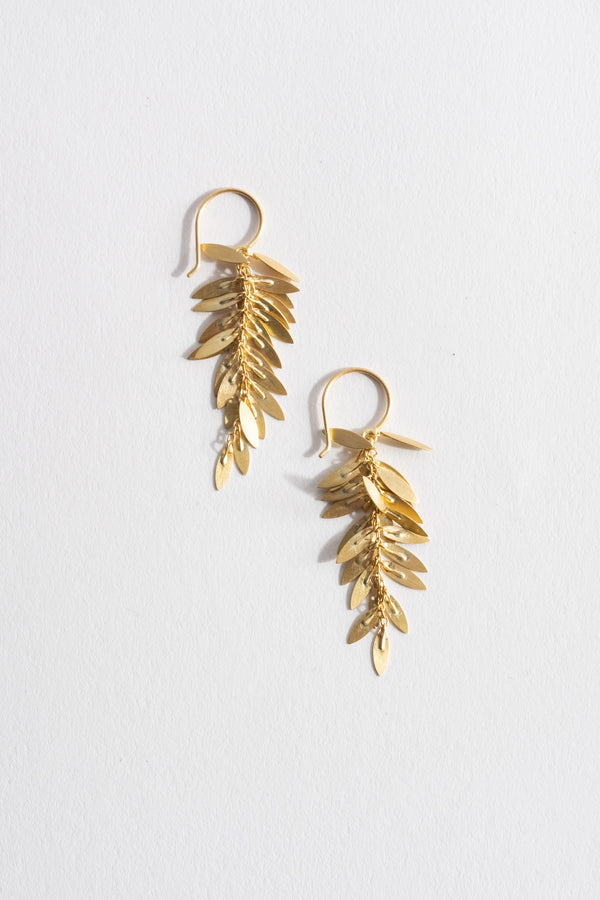 18K Golden Leaf Earrings