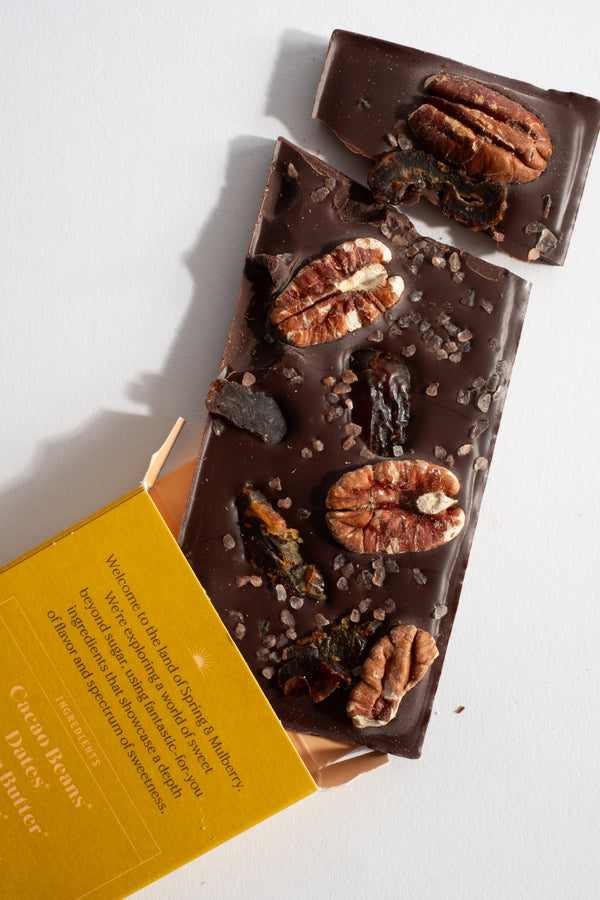 Medjool Dates, Pecans + Himalayan Salt Chocolate Bar