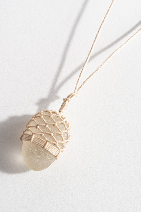 Stone + Linen Pendant No. 14