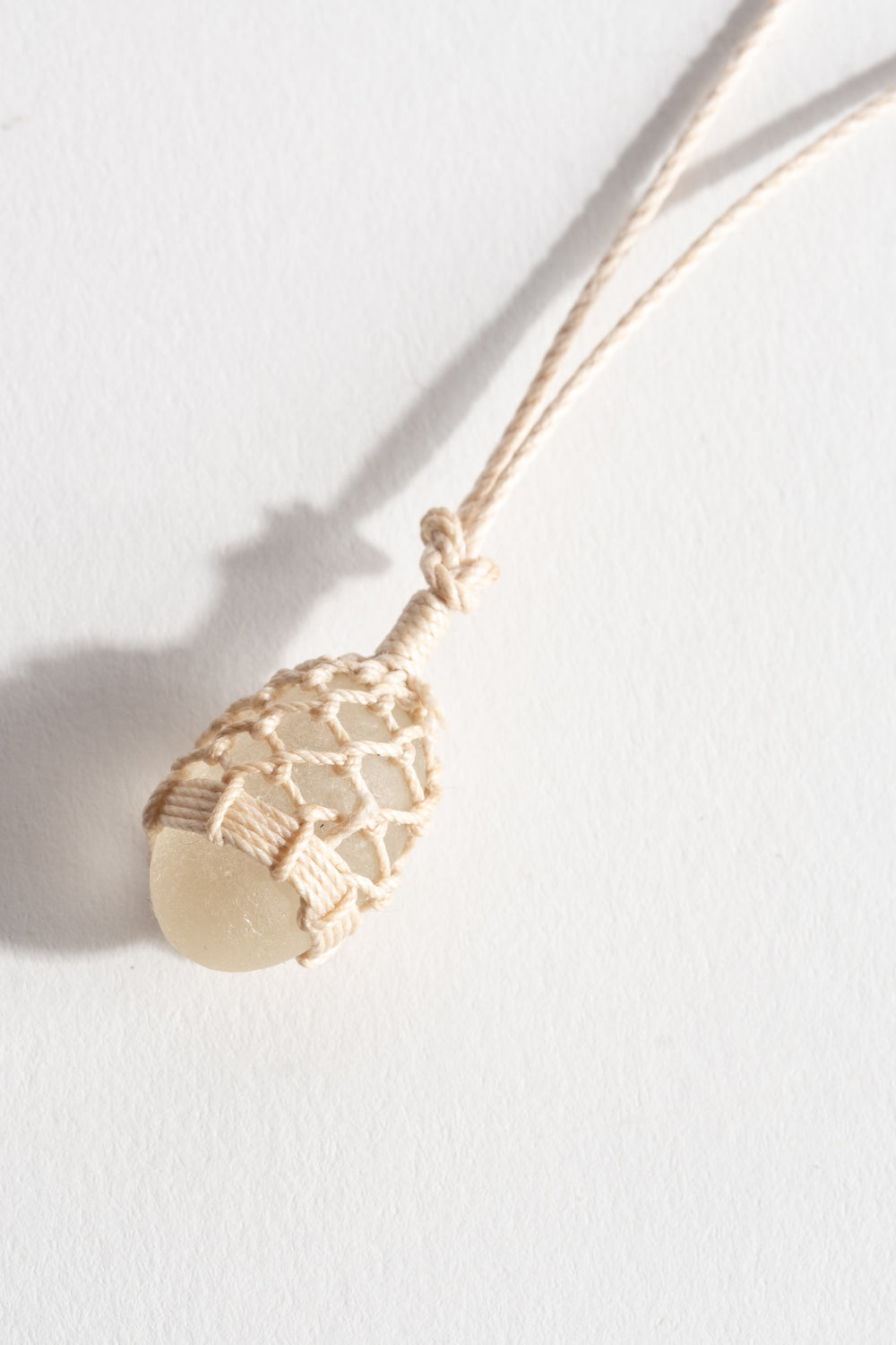 Stone + Linen Pendant No. 14