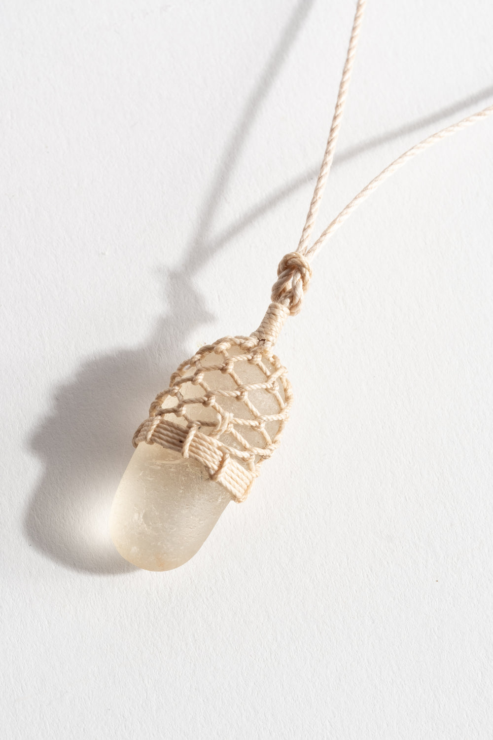 Stone + Linen Pendant No. 14