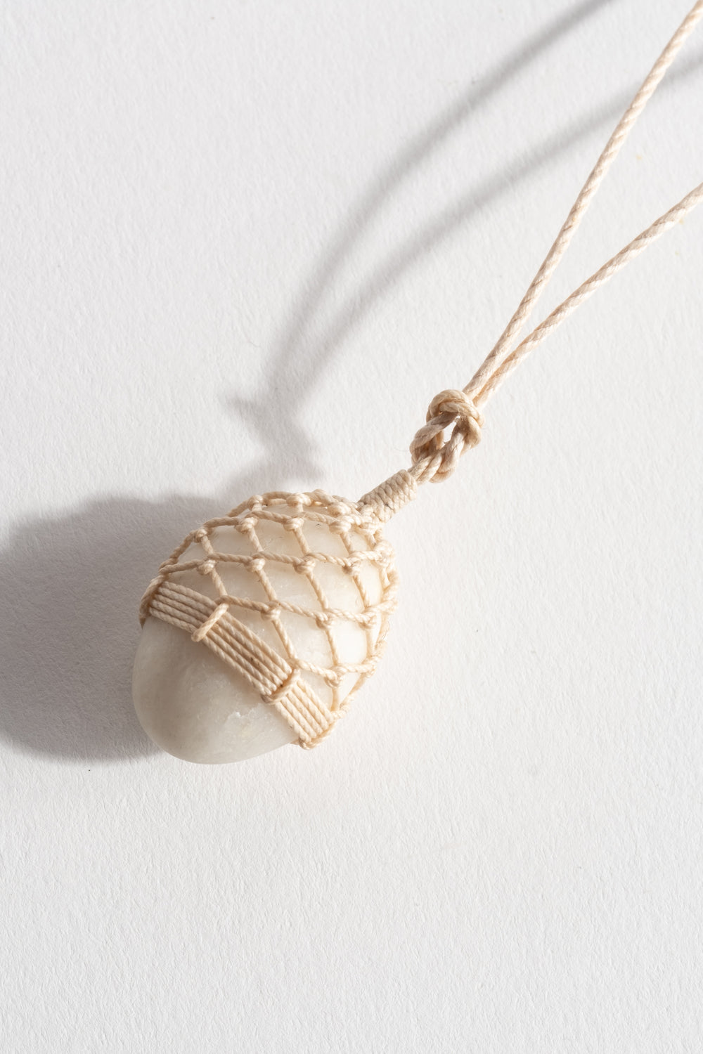 Stone + Linen Pendant No. 17