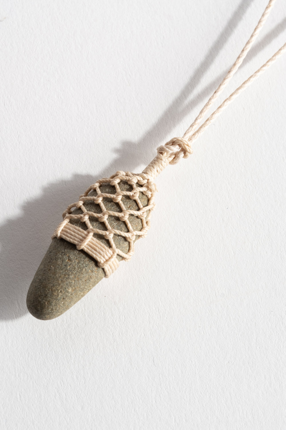 Stone + Linen Pendant No. 18