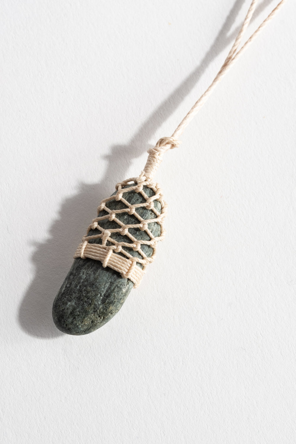 Stone + Linen Pendant No. 19