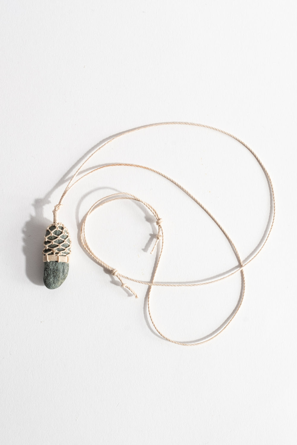 Stone + Linen Pendant No. 19